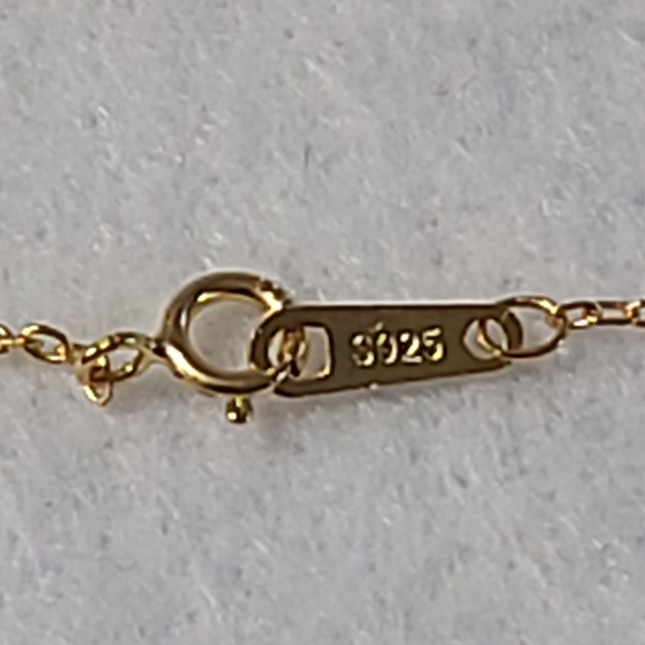 Sterling Silver Heart/Love Gold Plated Necklace - Picture 7 of 9